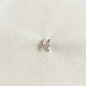 עגילי יהלומים בשיבוץ משולב