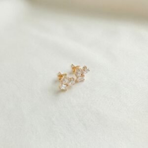 עגילים בשיבוץ יהלומי פנטזי בצורות