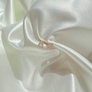 עגילי סוליטר צמודים 2 קראט